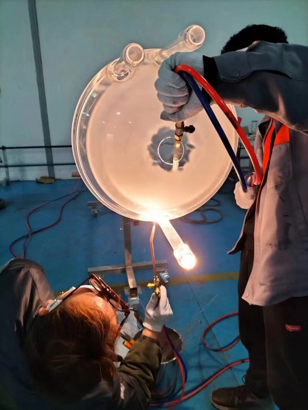 Quartz Glass Reactor Fused Silica Transparent Quartz Reactor Large diameter quartz tube furnace